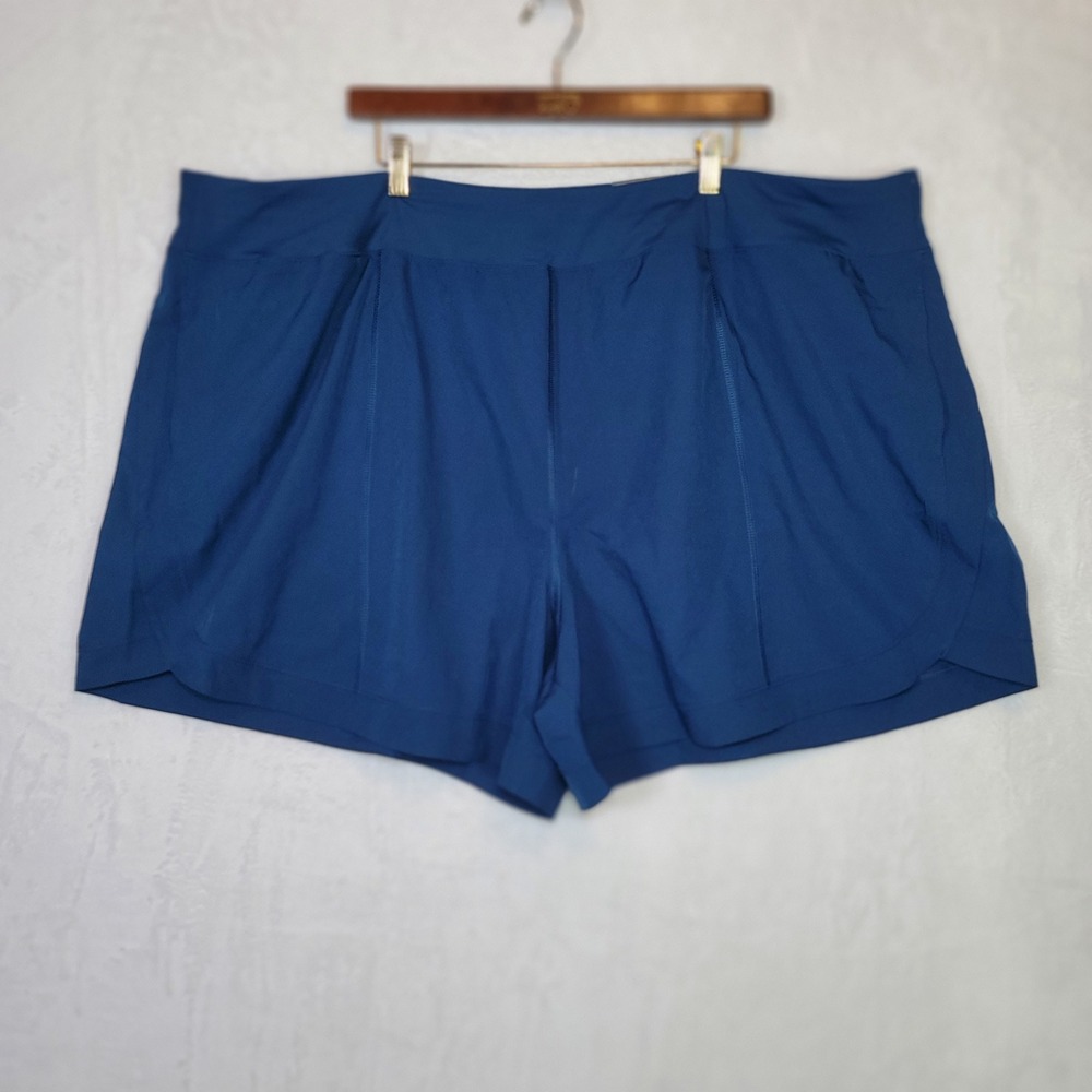 Athleisure Turquoise Shorts Teal Activewear Workout Relaxed Fit Size 4X Vaca